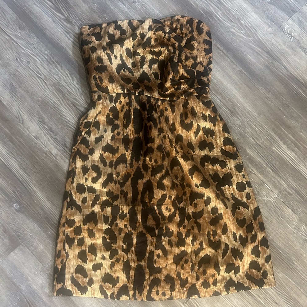 The Limited Black and Tan Strapless Dress